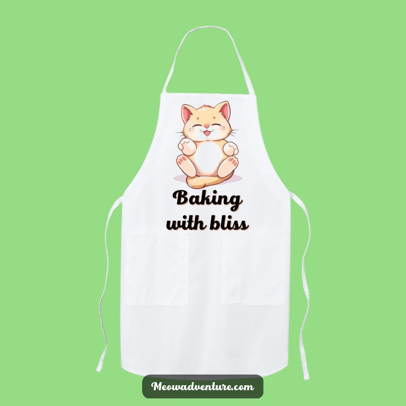 Funny Blissful Kitten Apron: Cook with Sunshine and Joy - Fun Gift