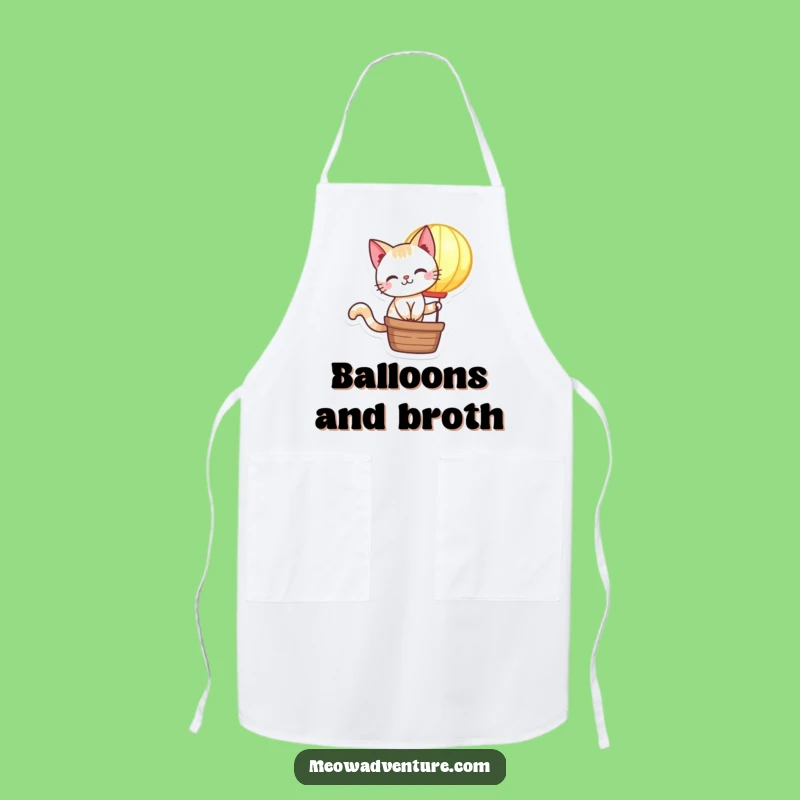 Funny Mischievous Cat Hot Air Balloon Apron: Cook Up Some Fun