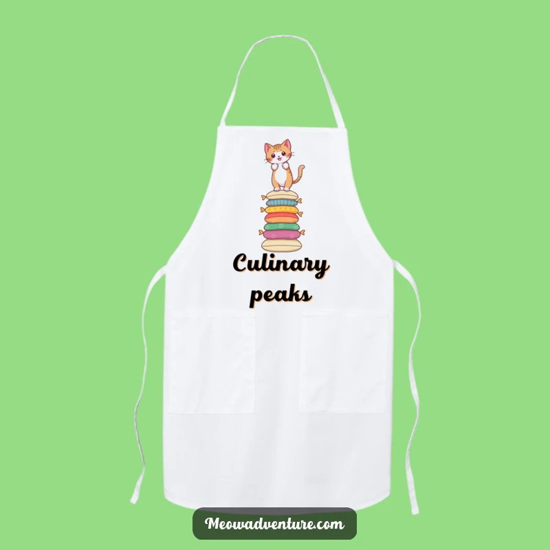 Funny Cat Apron - Cushion Climbing Chef - Brave Culinary Adventure