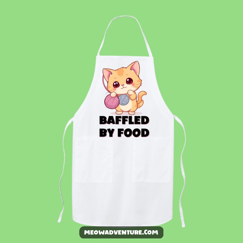 Funny Cat Yarn Ball Apron: Playful Cooking, Cute Funny Gift for Kitchens