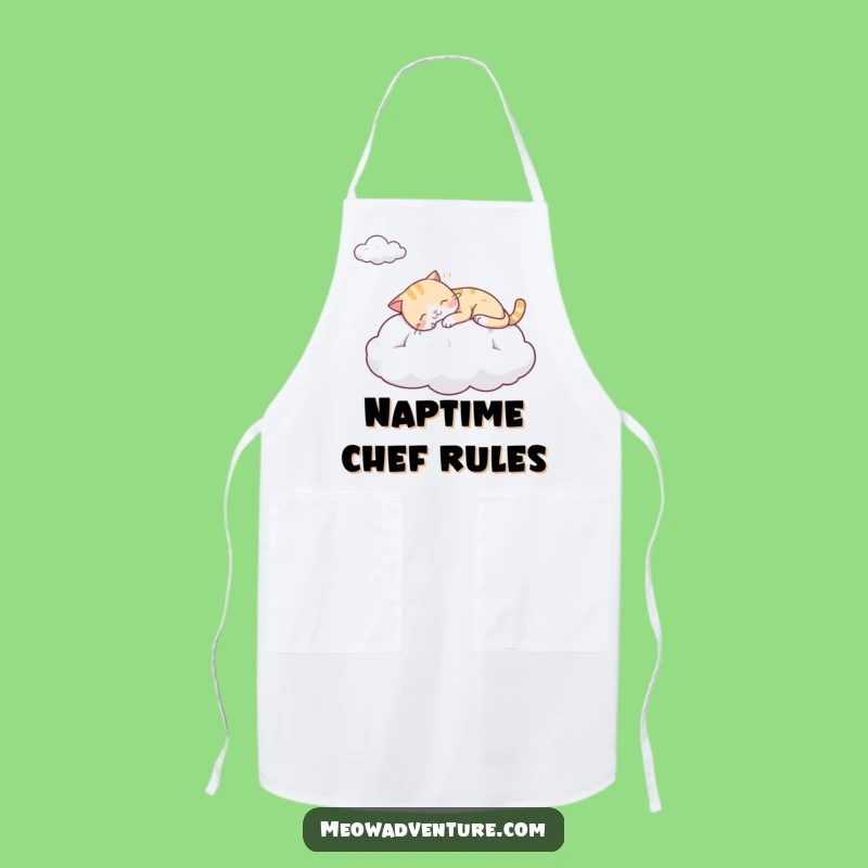 Funny Sleepy Cat Cloud Apron - Dreamy Kitchen Comfort!