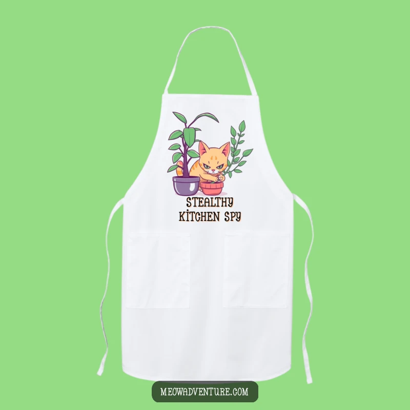 Funny Stealthy Cat Houseplant Apron - Chef's Funny Kitchen Accessory