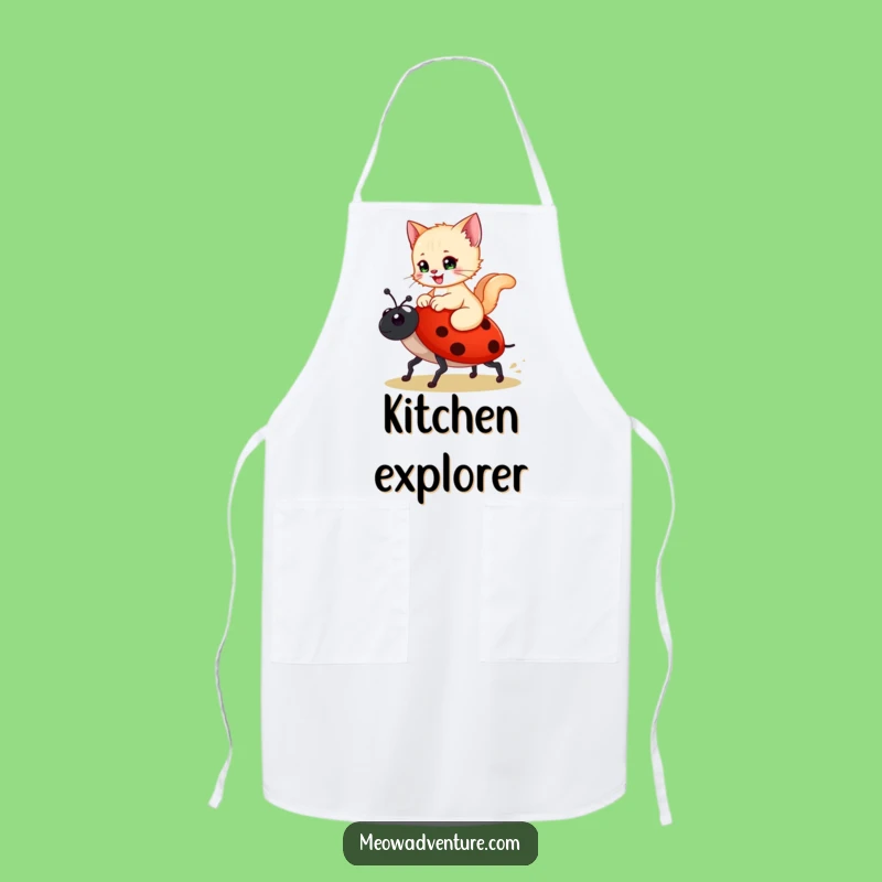 Funny Kitten Ladybug Apron - Adventure in the Kitchen