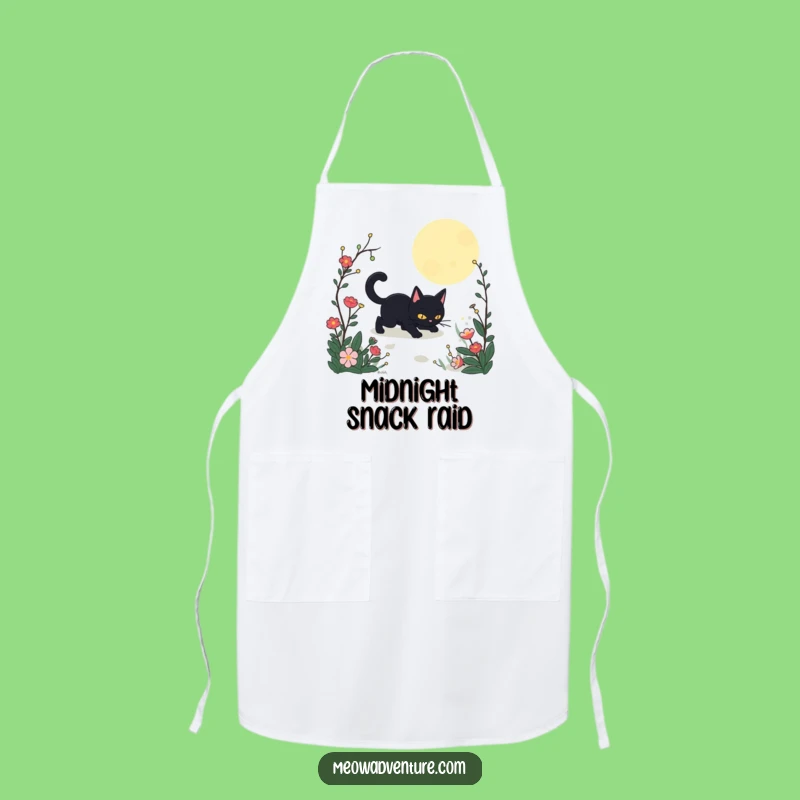 Funny Stealthy Black Cat Garden Apron: Cook with Mystery and this Nocturnal Design