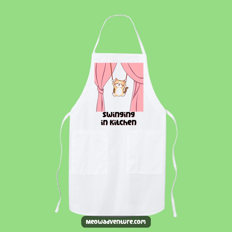 Funny Cat Curtain Apron: Cook Adventurously, Cute Funny Gift for Chefs