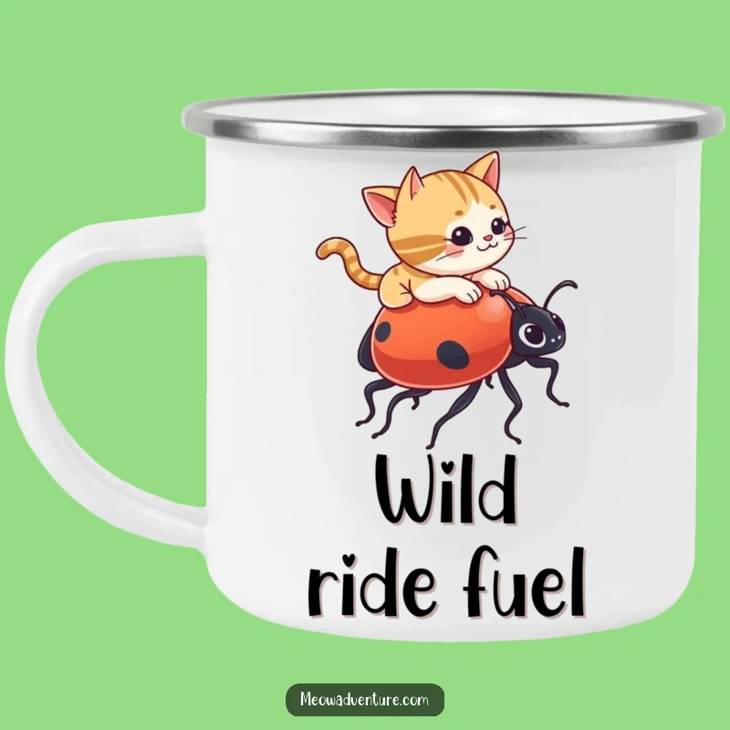 Funny Cat Ladybug Camping Mug - Adventure Fuel for Outdoor Fun!