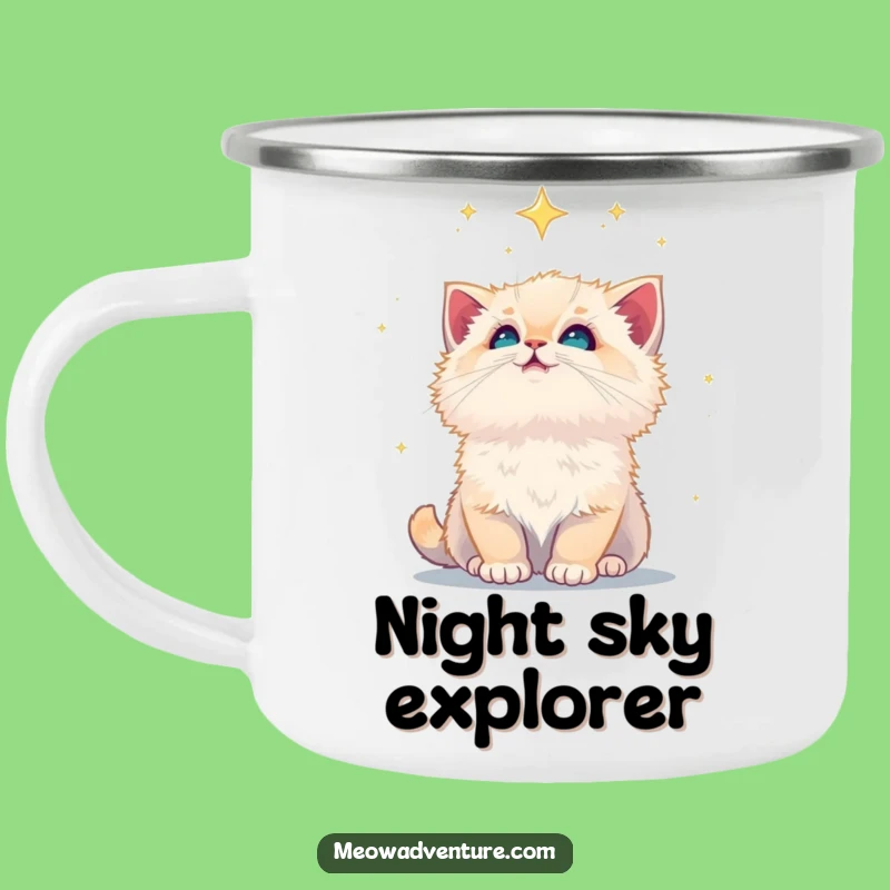 Funny Kitten Starry Sky Camping Mug: Sip the Stars on Your Adventures