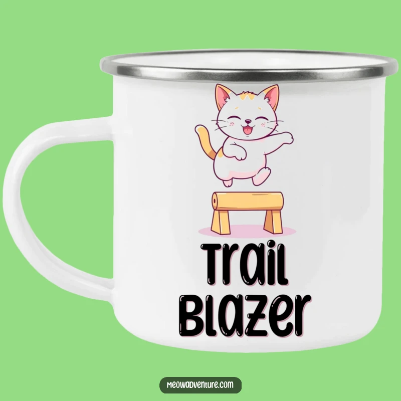 Funny Playful Cat Camp Mug: Agile Adventures, Rugged Funny Gift