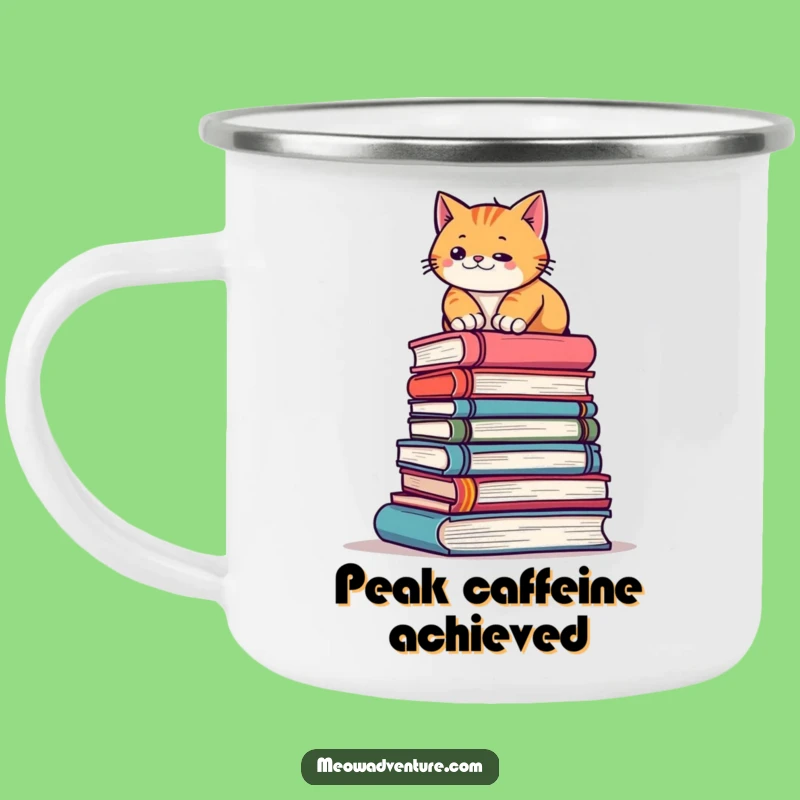 Funny Cat Books Camper Mug - Adventure Coffee Cup, Hilarious Outdoor Gift