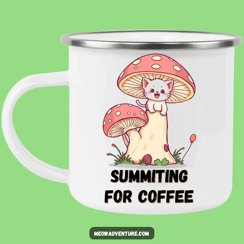 Funny Kitten Mushroom Camping Mug - Brave Climber Drinkware