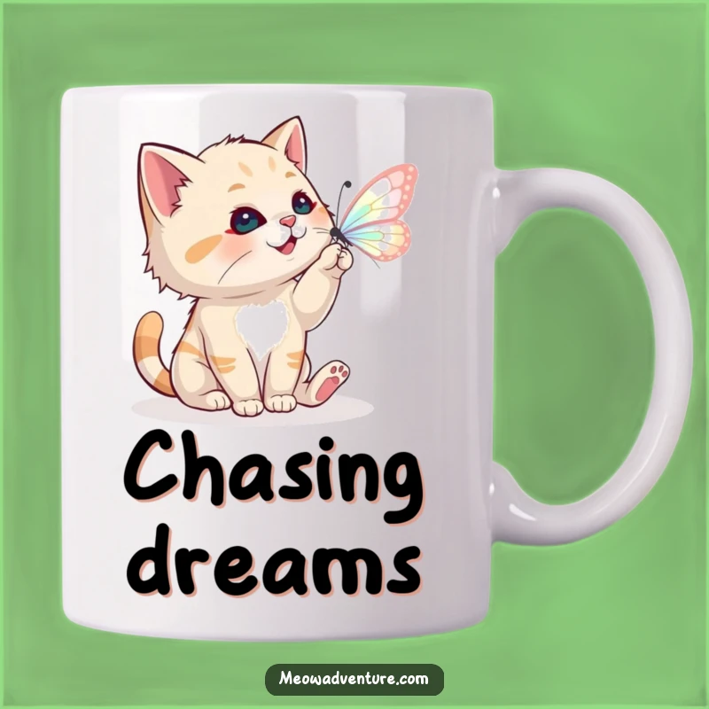 Funny Cat Butterfly Mug - Magical Playtime - Humorous Gift for Cat Lovers