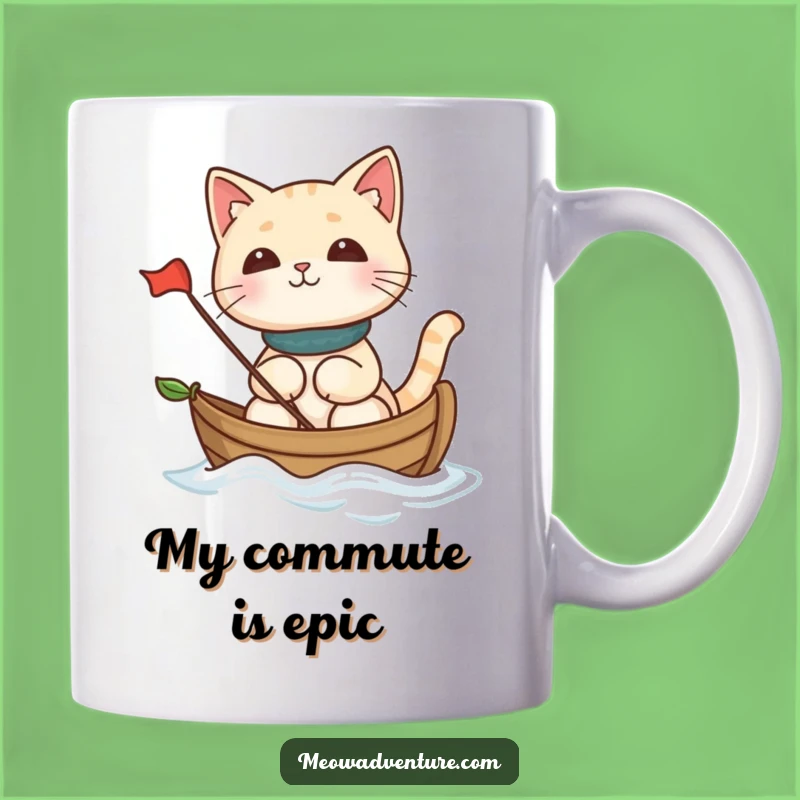 Funny Cat Leaf Boat Voyage Mug: A Hilarious Sailing Adventure Gift for Cat Lovers