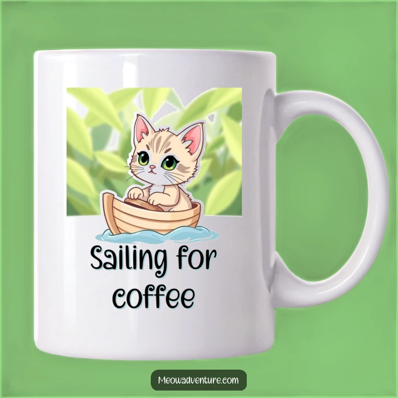 Funny Kitten Boat Mug - Determined Sailor's Hilarious Adventure Gift