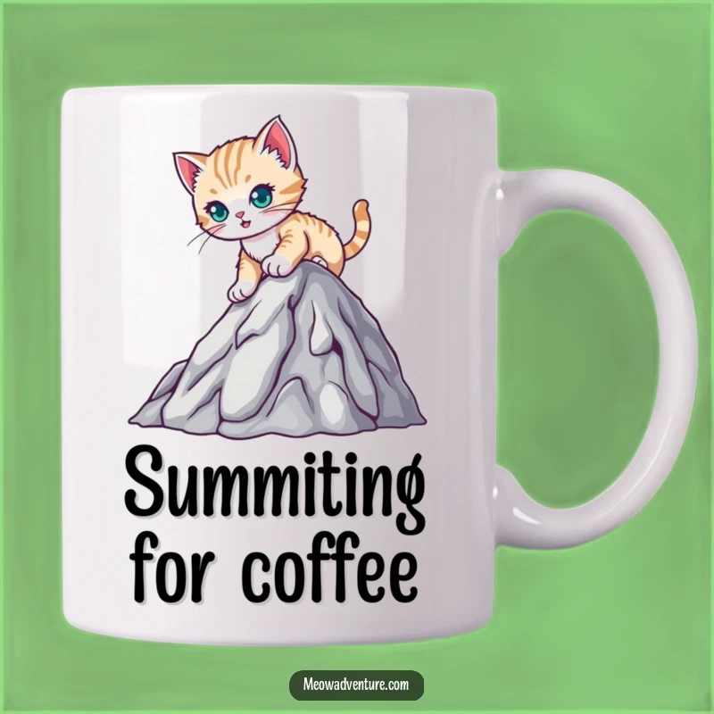 Funny Kitten Mountain Mug - Determined Climber Design, Perfect Gift