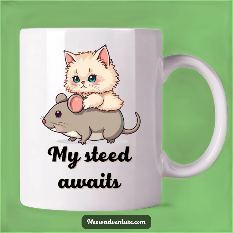 Funny Persian Cat Mouse Ride Mug: Hilarious Feline Adventure Gift for Cat Lovers