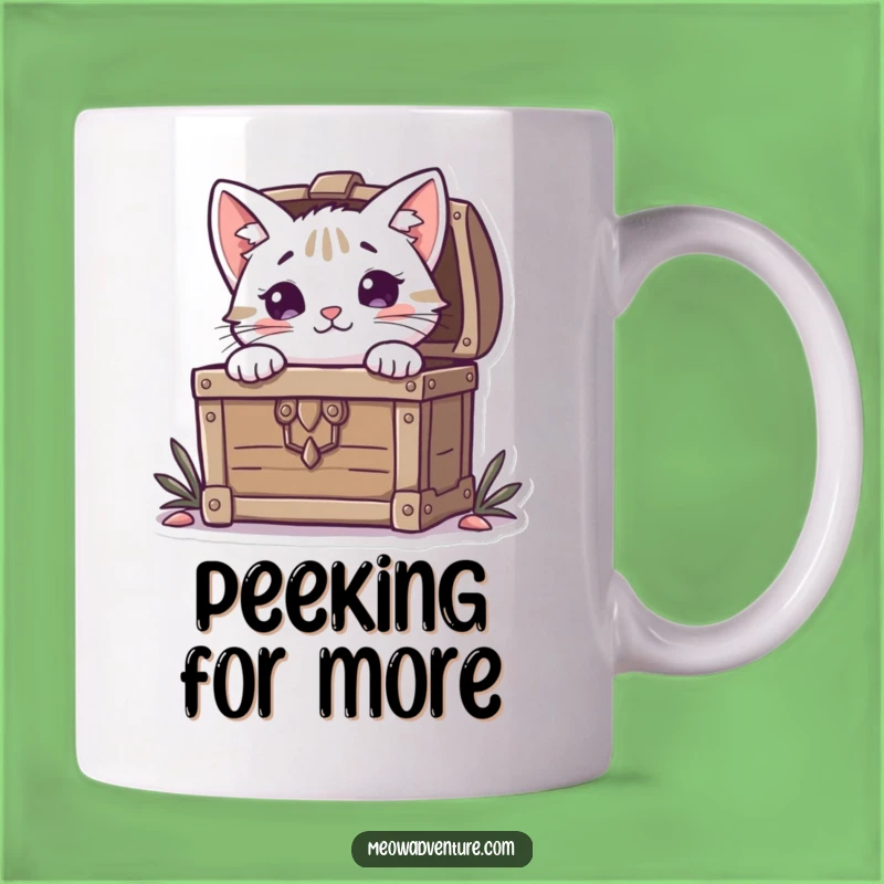 Funny Curious Cat Treasure Chest Mug: A Hilarious Find for Cat Lovers