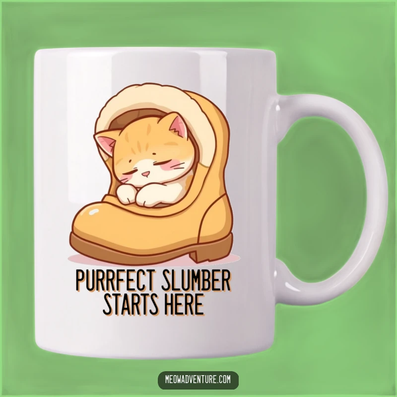 Funny Sleepy Cat Boot Mug - Cozy Nap Gift for Cat Lovers, Hilarious Morning Brew