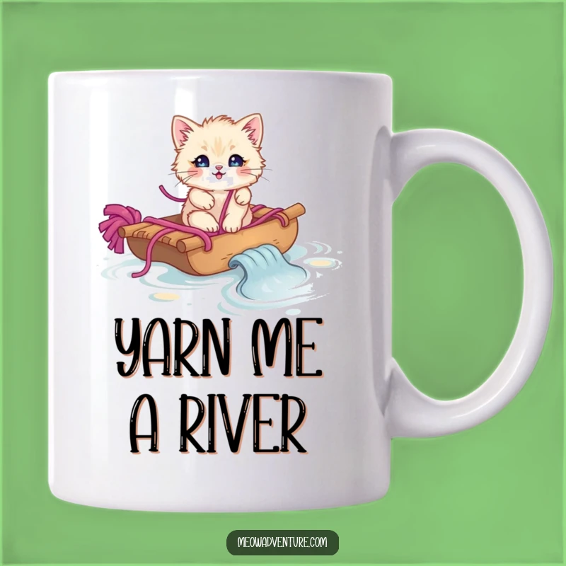Funny Yarn Raft Kitten Mug A Whimsically Funny Gift for Cat Lovers
