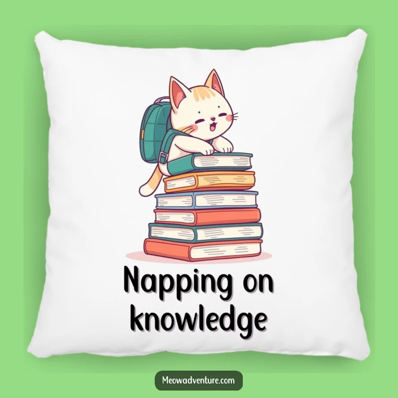 Cozy Funny Book Climbing Cat Backpack Pillow Literary Comfort Funny Gift