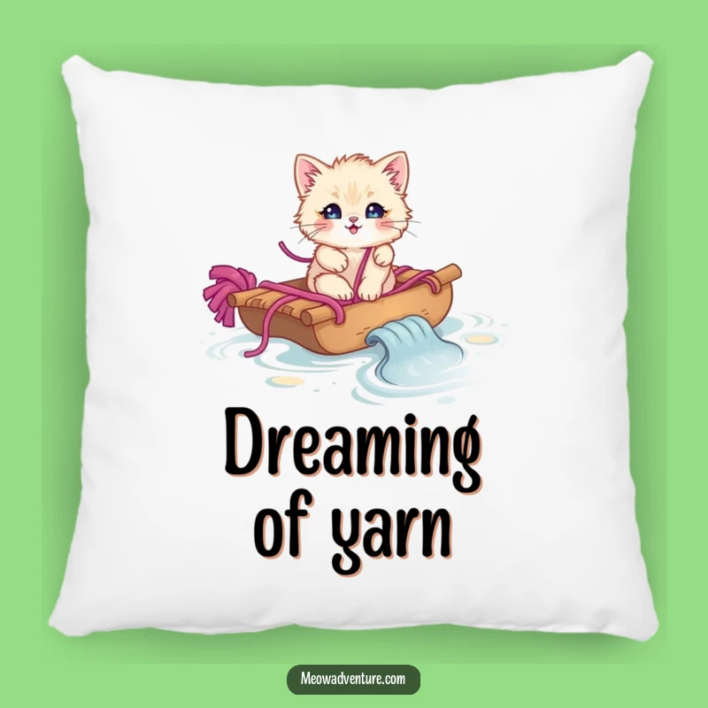 Cozy Funny Yarn Raft Kitten Pillow Adorable Comfort Funny Gift