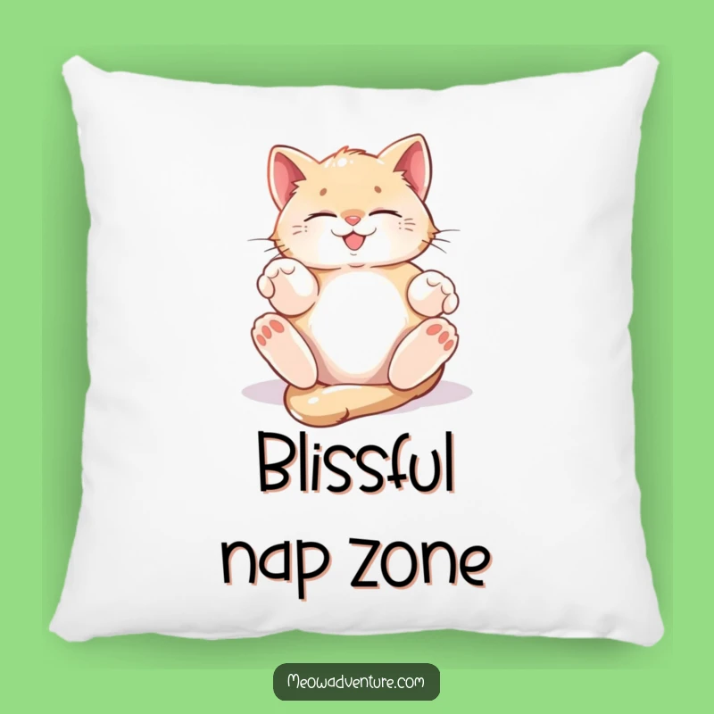 Funny Blissful Kitten Pillow: Cozy Sunbeam Dreams - Comfy Gift
