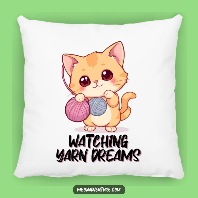 Funny Cat Yarn Ball Pillow: Cozy Curiosity Cushion, Adorable Funny Gift for Lounging