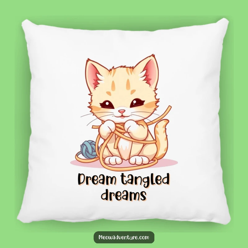 Funny Mischievous Kitten Pillow: Cozy Yarn Chaos - Comfy Gift