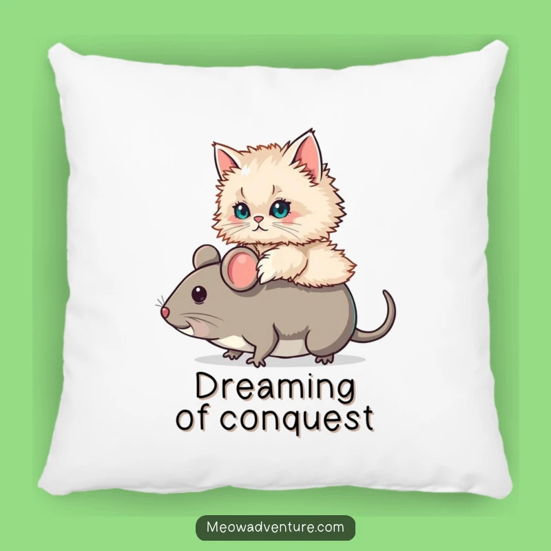 Funny Persian Cat Mouse Ride Pillow: Cozy Up with this Hilarious Feline Friend