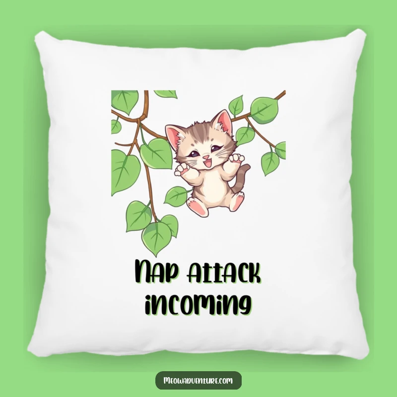 Funny Kitten Pounce Pillow - Cute Cat Vine Cushion, Cozy Gift