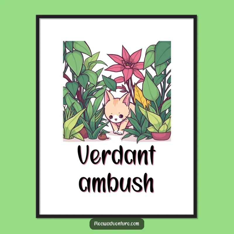 Funny Cat Digital Art - Jungle Explorer - Stealthy Printable Art