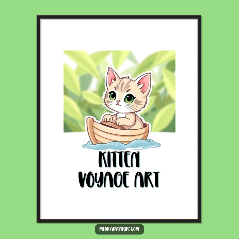 Funny Kitten Boat Digital Art - Instant Determined Sailor Cheer