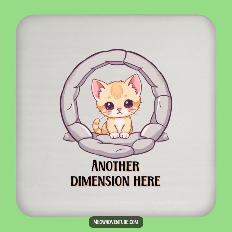 Funny Curious Kitten Coaster: Protect with Wonder, Practical Funny Gift