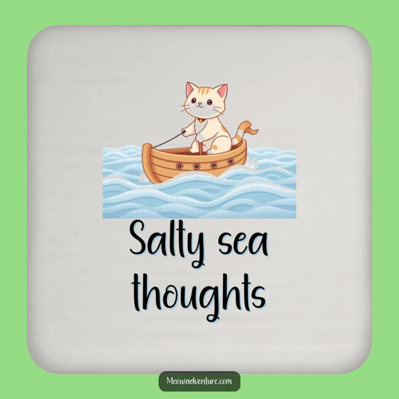Funny Brave Cat Sailing Toy Boat Coaster - Protect Surfaces with Humor