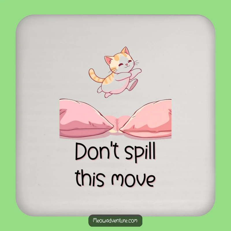 Funny Cat Leaping Drink Coaster: Protect Surfaces with Feline Acrobatics