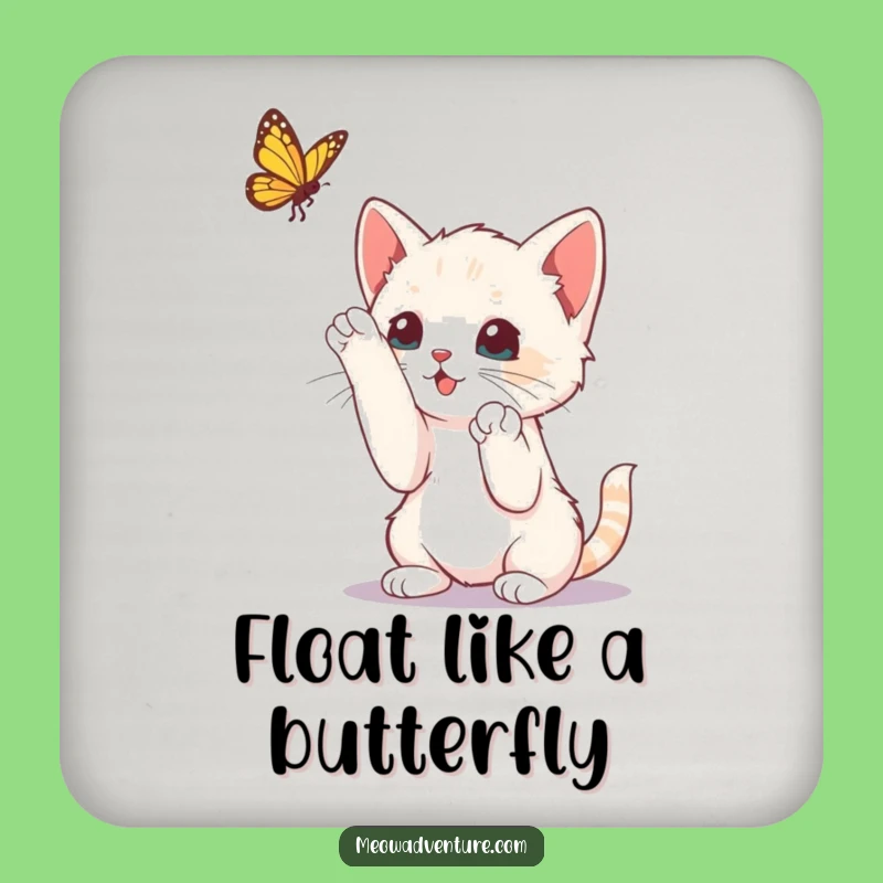 Funny Kitten Butterfly Coasters: Protect Surfaces with Playful Elegance