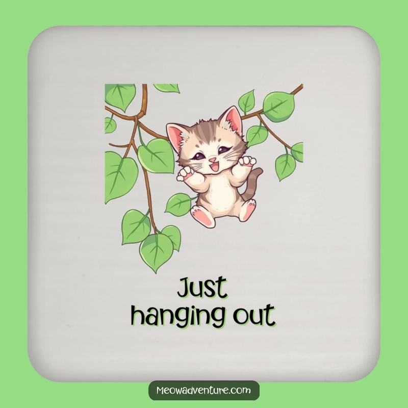 Funny Kitten Pounce Coaster - Cat Vine Drink Protector, Gift