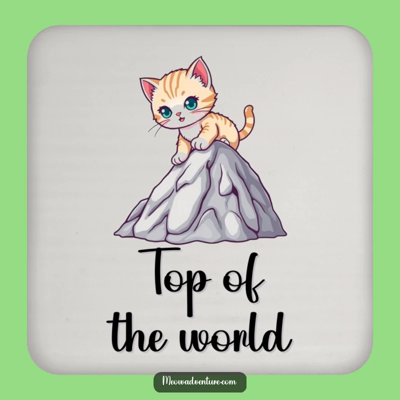 Funny Kitten Mountain Coaster - Climber Drink Protector, Gift