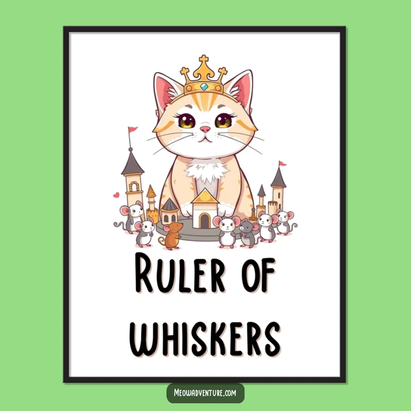 Funny Regal Cat King Poster - Majestic Art for Your Walls!