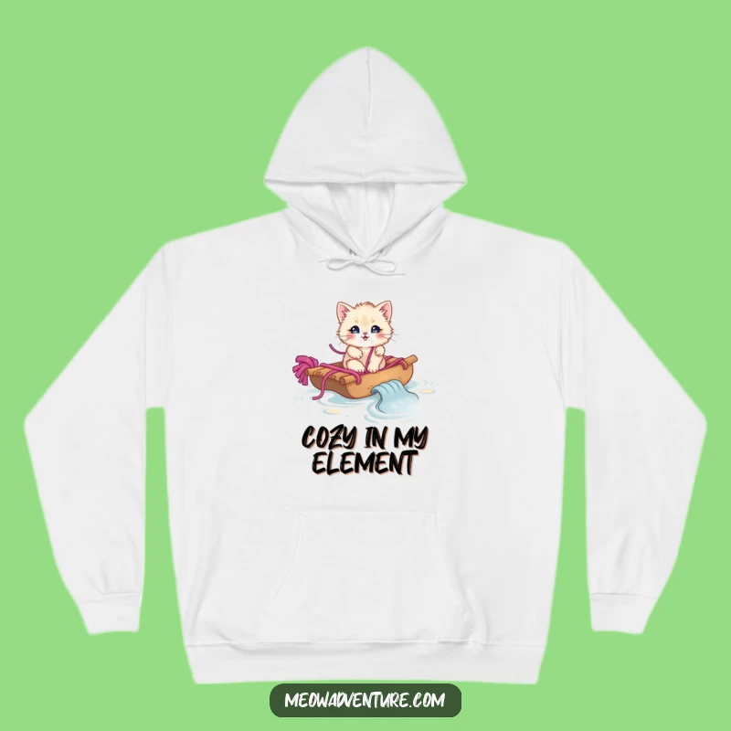 Cozy Funny Yarn Raft Kitten Hoodie Snuggle Up with Cuteness Funny Gift