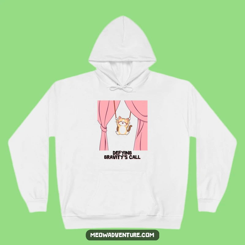 Funny Cat Curtain Hoodie: Cozy Acrobat, Ultimate Funny Gift for Cat Enthusiasts