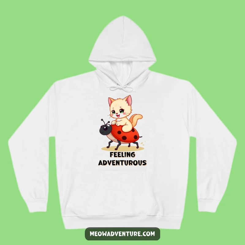 Funny Kitten Ladybug Hoodie - Cozy Up for Whimsical Adventures