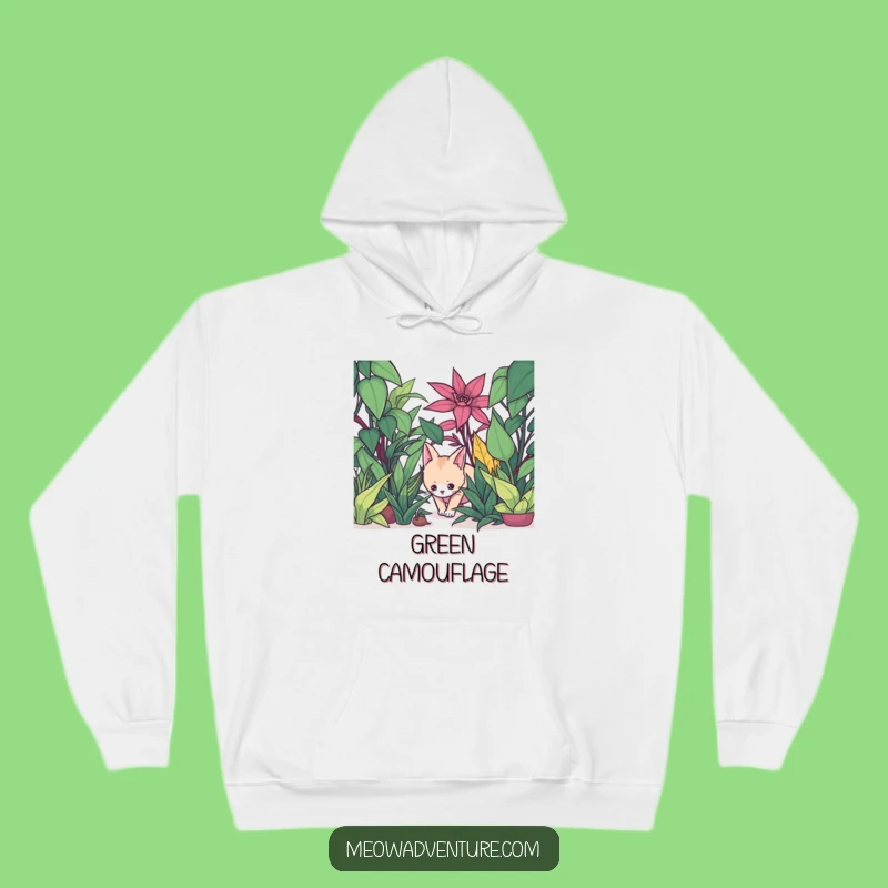 Funny Cat Hoodie - Houseplant Jungle Trek - Stealthy Comfort