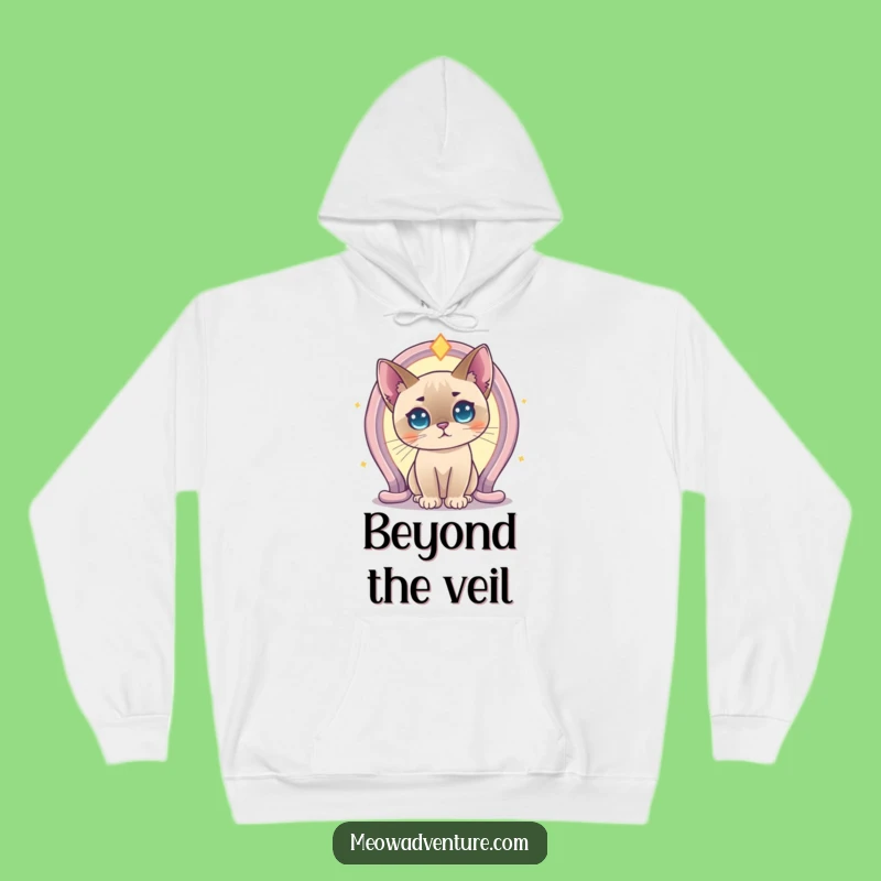 Funny Curious Siamese Cat Portal Hoodie: Cozy Up with this Magical Feline Adventure