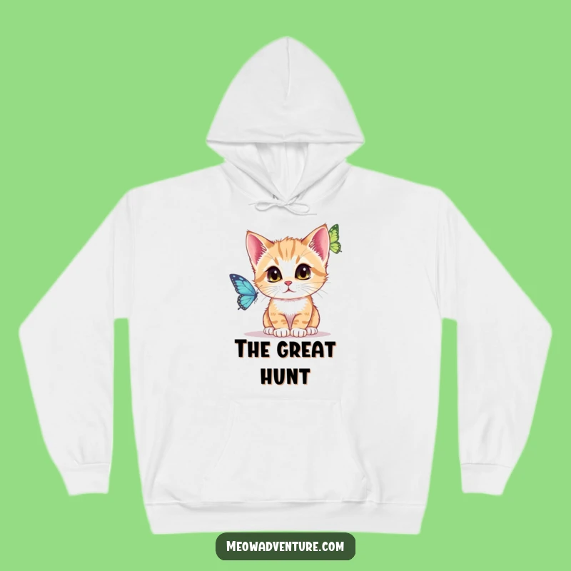 Funny Focused Kitten Hoodie: Cozy Observation - Great Gift