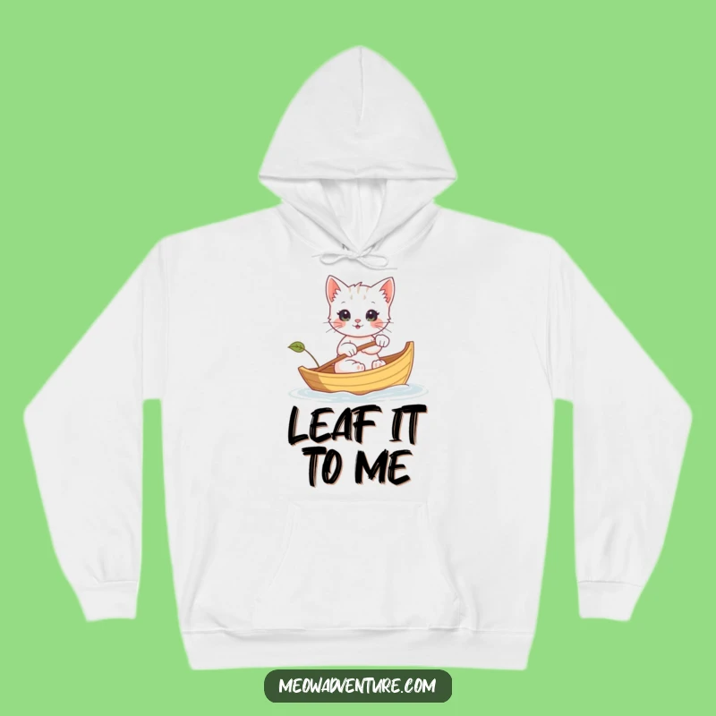 Funny Kitten Boat Hoodie - Cozy Leaf Row Sweatshirt, Awesome Gift