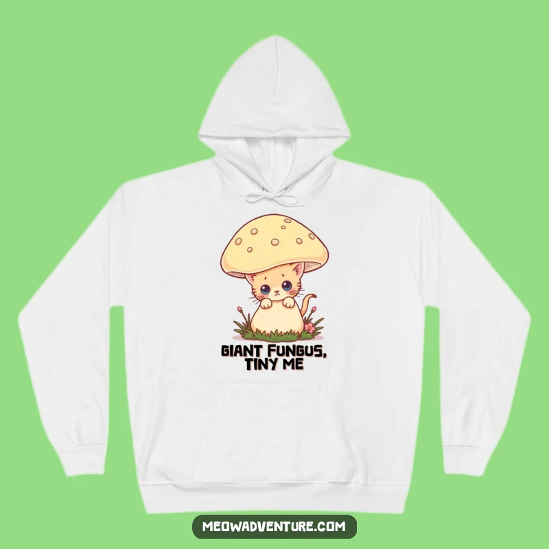 Funny Curious Kitten Hoodie: Cozy Mushroom Cat, Perfect Warm Humorous Gift