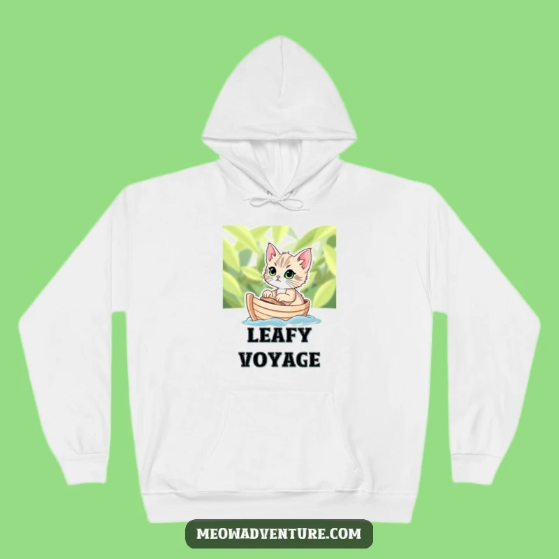 Funny Kitten Boat Hoodie - Cozy Comfort for Determined Sailors