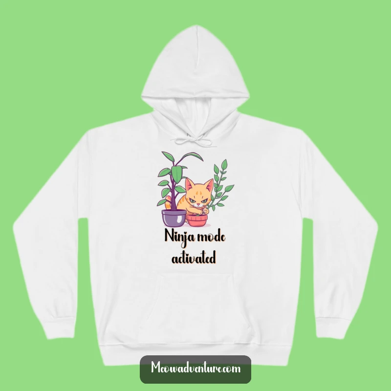 Funny Stealthy Cat Houseplant Hoodie - Cozy Funny Cat Gift