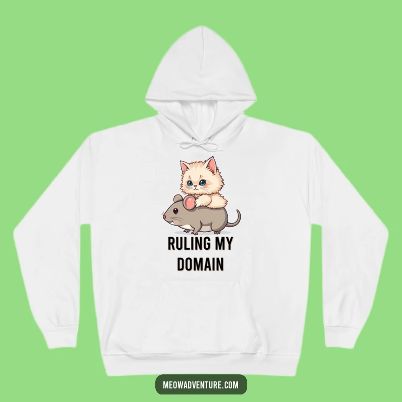 Funny Persian Cat Mouse Ride Hoodie: Cozy Up with this Hilarious Feline Adventure