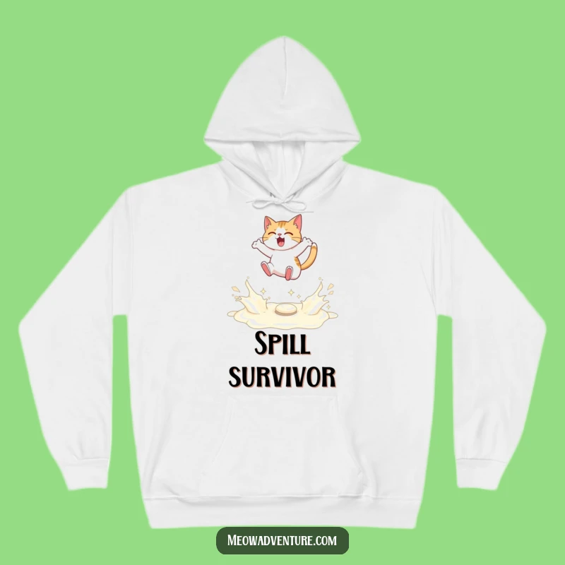 Funny Cat Hoodie - Milk River Challenge - Determined Feline Warmth